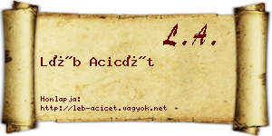 Léb Acicét névjegykártya